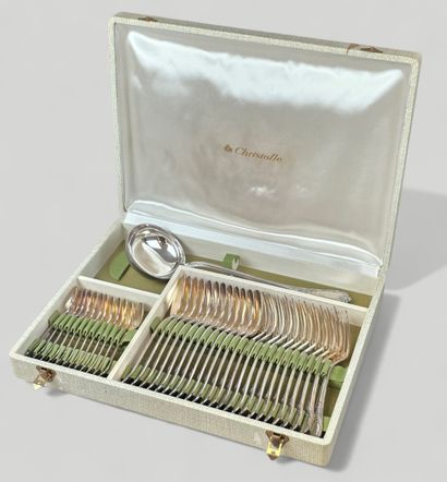 CHRISTOFLE
Ménagère en métal argenté, modèle...