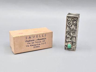 Étui de rouge à lèvres en argent de forme...