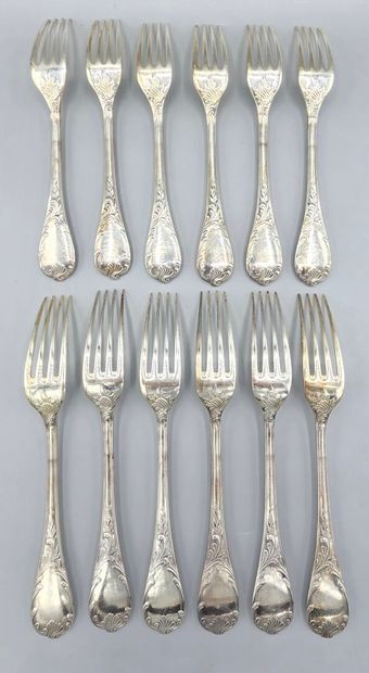 CHRISTOFLE
Ménagère en métal argenté, modèle...