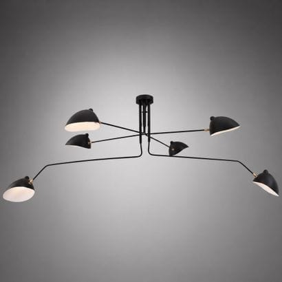 Large decorative suspension with three pivoting...
