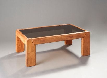 Maison REGAIN attributed to 
Solid elm coffee...