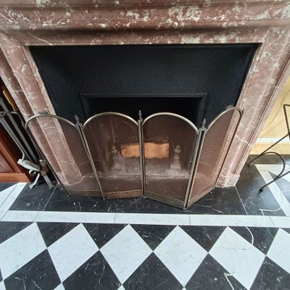 In the library
Fireplace grate in patinated...