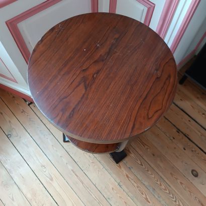 Art Deco pedestal table in macassar imit...