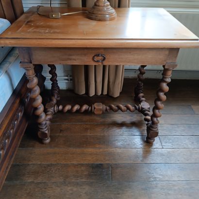In Monsieur's bedroom
Walnut in-between table.
Wooden...