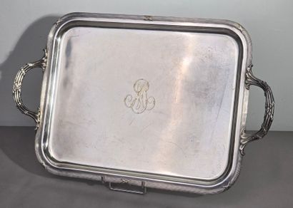 Louis XVI style rectangular silver-plated...