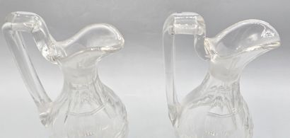 Pair of white crystal decanters.
Max. height:...