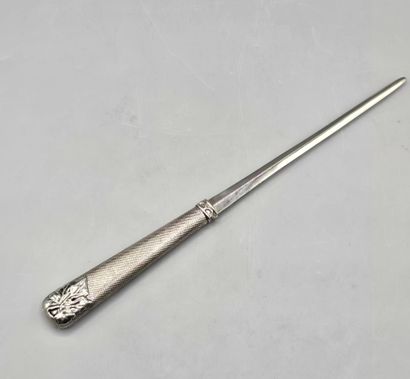 Silver-plated letter opener with handle decorated...