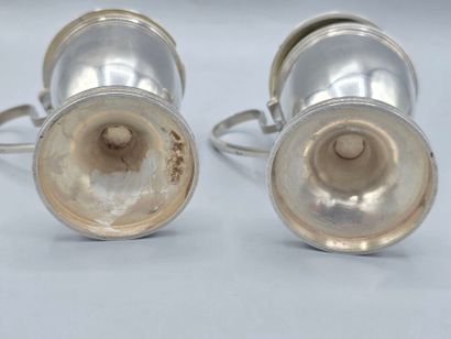 Paire de moutardiers en argent (?)ou métal...