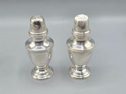 Set of silver-plated metal items including:
-...