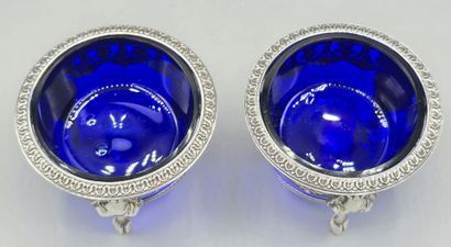 Martial GAUTHIER 
Paire de salières en argent,...