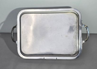 Louis XVI style rectangular silver-plated...