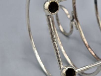 English silver-plated metal toast holder,...