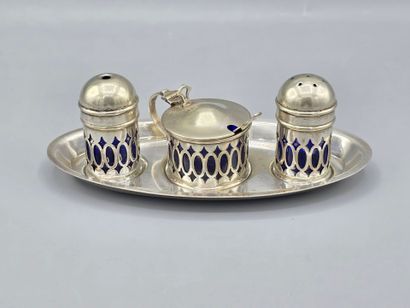 ENGLAND
Metal condiment set including a mustard...