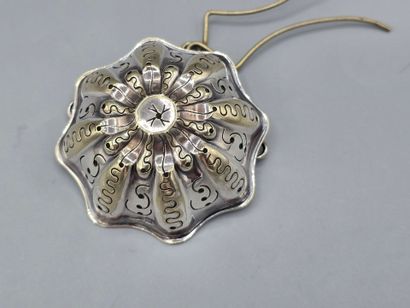 Set of 2 silver-plated tea-pass holders,...