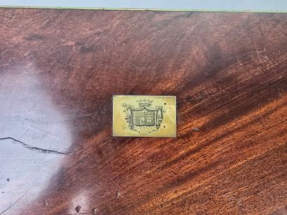 A mahogany household chest with brass fillets...
