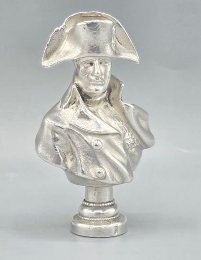 Sceau en argent, la poignée formant Napoléon...