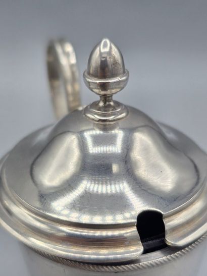 Paire de moutardiers en argent (?)ou métal...