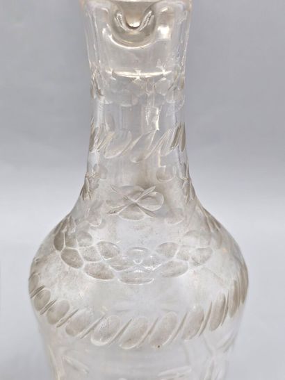 Pair of white crystal decanters, probably...