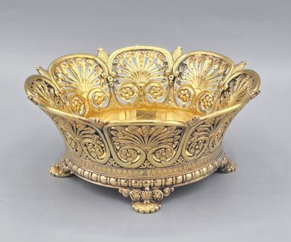 TIFFANY & CO (1900) 
Coupe en vermeil posant...
