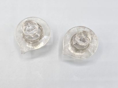 Pair of white crystal decanters, probably...