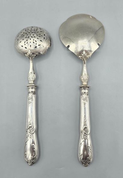 Silver-plated strawberry set with 2 serving...