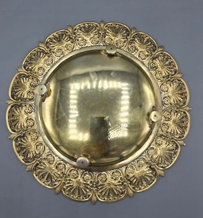 TIFFANY & CO (1900) 
Plat/présentoir en vermeil...