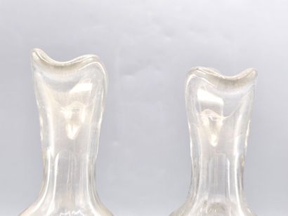 Pair of white crystal decanters.
H. 20.5...