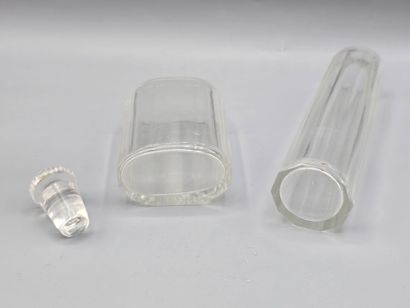 White crystal lot: 2 decanters and various...