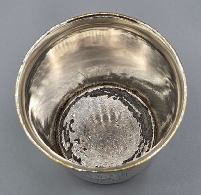 FRENAIS
Timbale and sugar tongs in silver-plated...