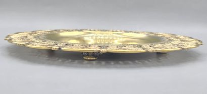 TIFFANY & CO (1900) 
Plat/présentoir en vermeil...