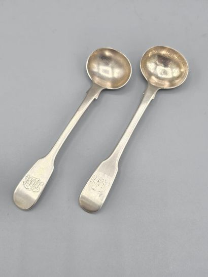 ANGLETERRE
Suite de deux louchettes en argent...