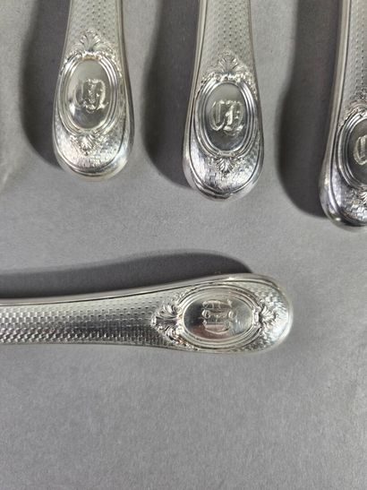 Set of 12 Louis XV-style table knives with...