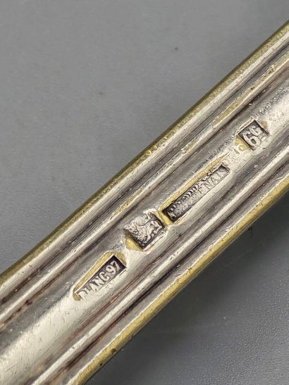 Set (2) in silver-plated metal comprising...