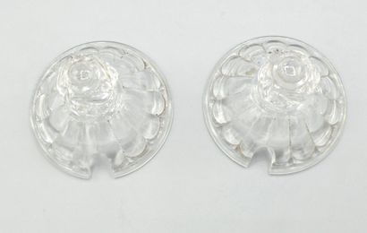 BACCARAT
Pair of molded crystal covered mustard...