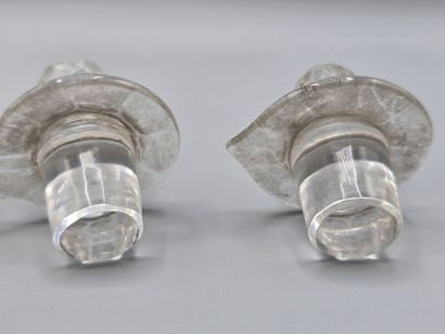 Pair of white crystal decanters, probably...