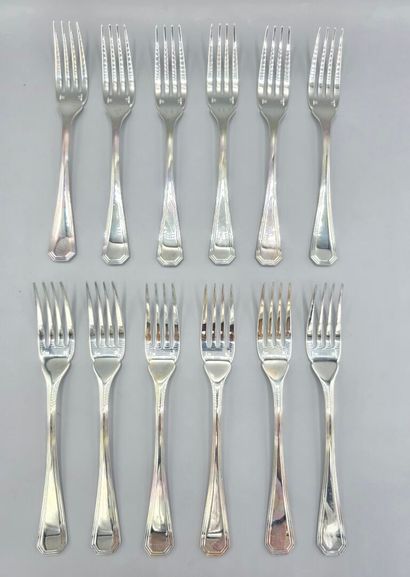CHRISTOFLE - AMERICA model
26-piece silver-plated...