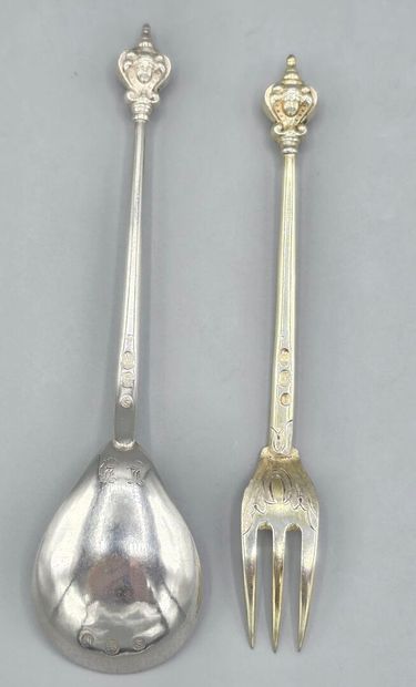 Couvert danois en argent et vermeil, complet...