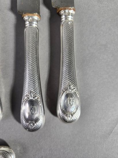 Set of 12 Louis XV-style table knives with...