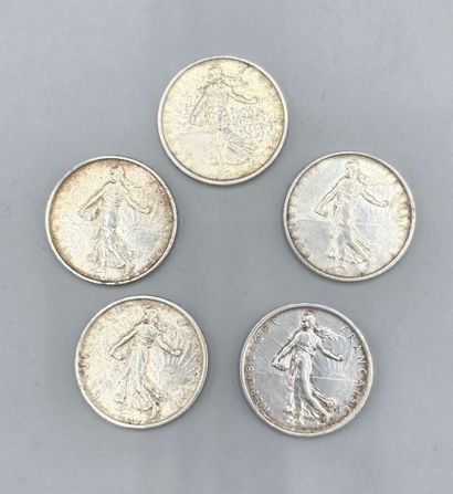 Lot de pièces de 5 francs Semeuse (millésimes...