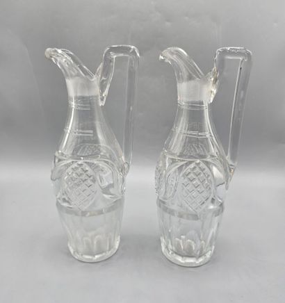 Set of three pairs of crystal decanters (2...