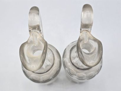 Pair of white crystal decanters.
H. 20.5...