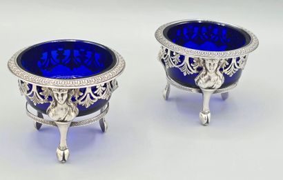 Martial GAUTHIER 
Paire de salières en argent,...