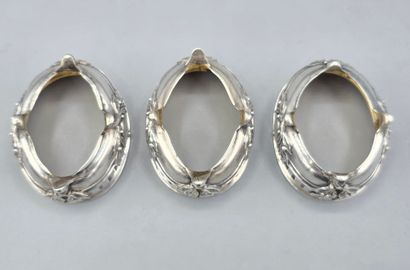 Trio de salières de style Louis XVI en argent...