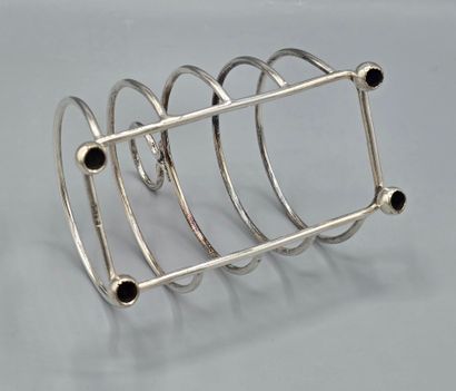 English silver-plated metal toast holder,...
