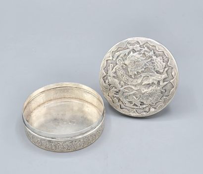 CHINE ou INDOCHINE
Boite circulaire en argent....