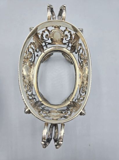 Sucrier et couvercle en argent, à décor ajouré...