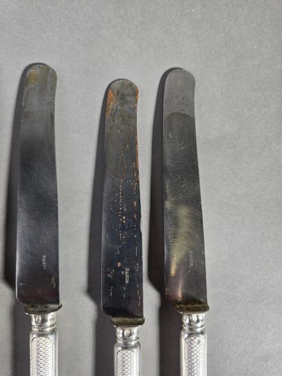 Set of 12 Louis XV-style table knives with...