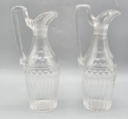 Pair of white crystal decanters.
Max. height:...