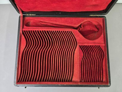 Household chest with leather top lid and...