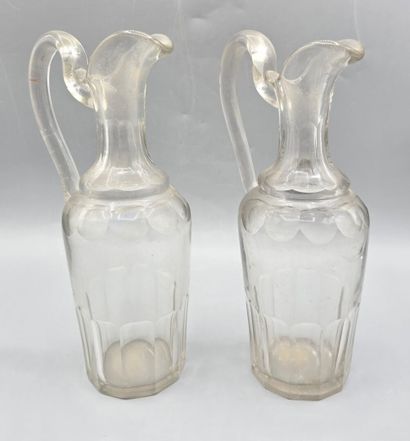Pair of white crystal decanters.
H. 20.5...
